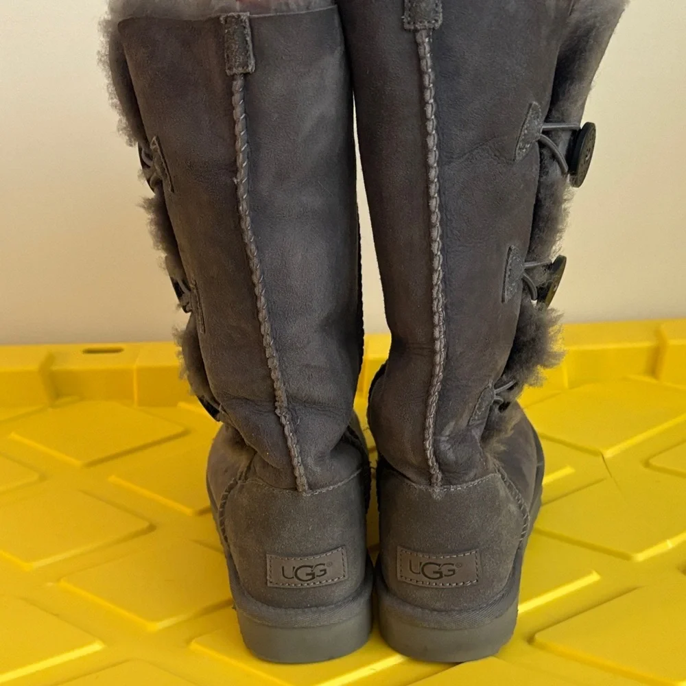 UGG Charcoal Tall Boots. Bailey Button - Picture 2 of 5
